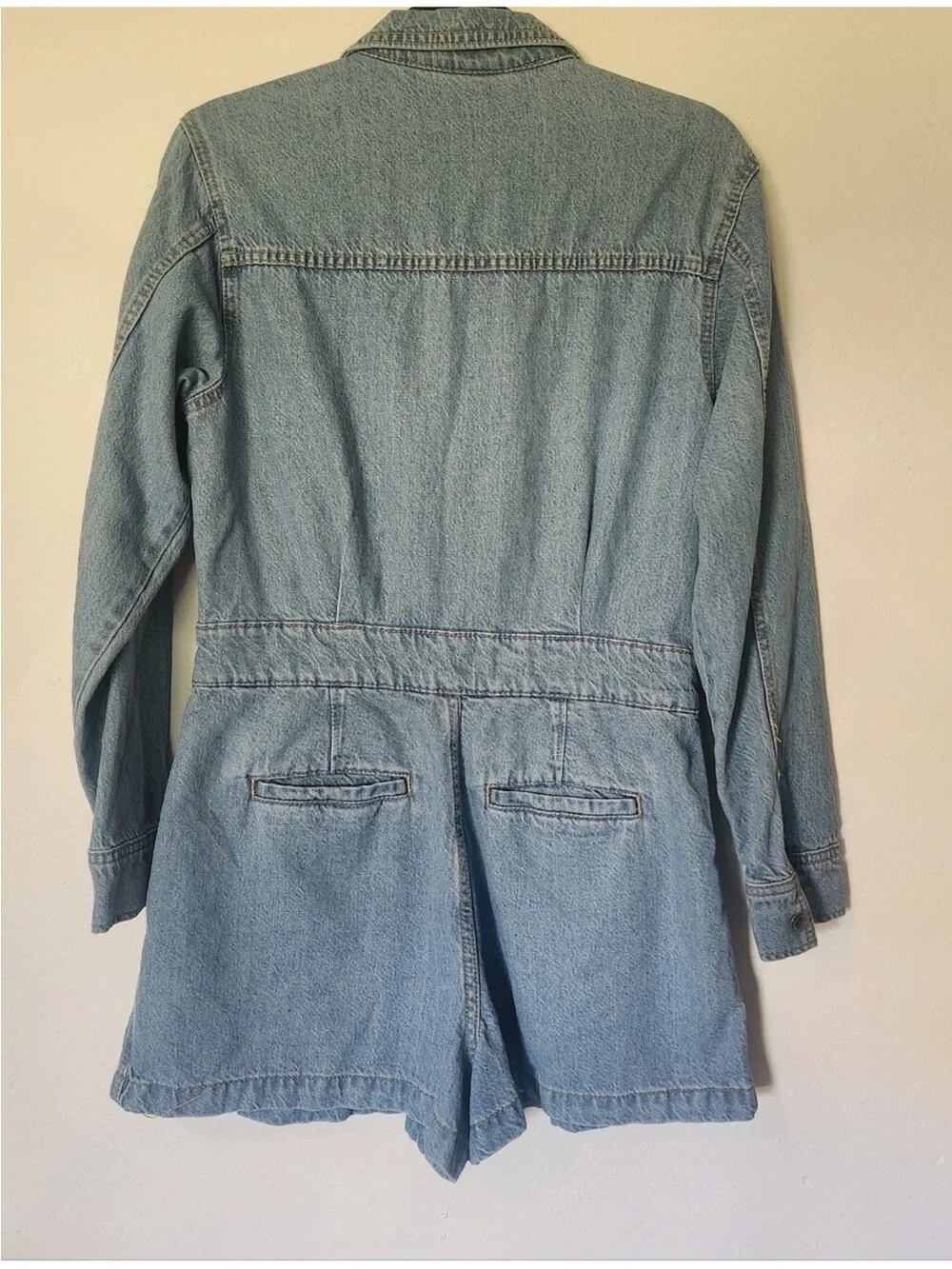 Universal Thread Light Blue Denim Jean Shorts Romper
